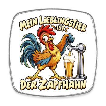 Mein Lieblingstier ist der Zapfhahn – Lustiger Bie - Viereckiger Kühlschrankmagnet - Weiß - Vorne