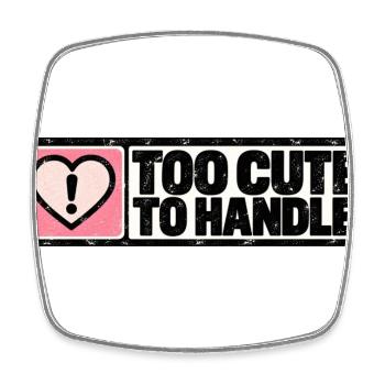 Too Cute to Handle – Cute Retro Heart - Viereckiger Kühlschrankmagnet - Weiß - Vorne
