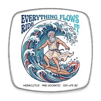 Heraclitus – Everything Flows - Viereckiger Kühlschrankmagnet - Weiß - Vorne