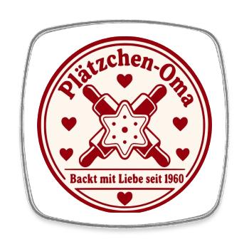 Plätzchen Oma Backkunst - Viereckiger Kühlschrankmagnet - Weiß - Vorne