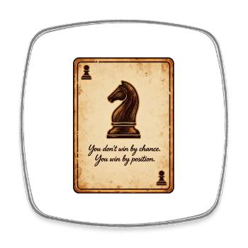 Schach Motivation Springer Strategie Erfolg Spruch - Viereckiger Kühlschrankmagnet - Weiß - Vorne