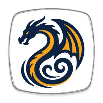 Tribal Drache Wappen Logo - Viereckiger Kühlschrankmagnet - Weiß - Vorne