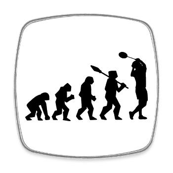 Badmintonspieler Evolution - Viereckiger Kühlschrankmagnet - Weiß - Vorne