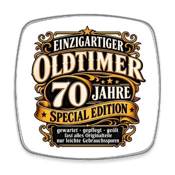 Einzigartiger Oldtimer 70 Jahre 70 Geburtstag - Viereckiger Kühlschrankmagnet - Weiß - Vorne