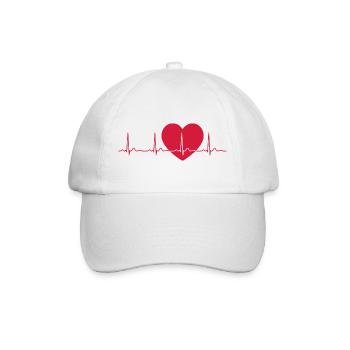 Heartbeat ECG Line Medical Pulse Wave Icon Vector - Baseball Cap - white/white - Front