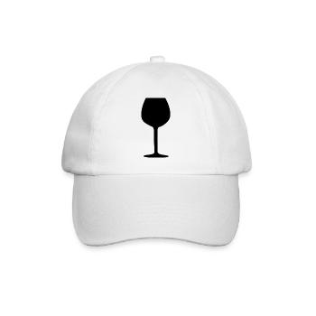 Wine Glass Black Grapevine Wine Gift - Baseball Cap - white/white - Front
