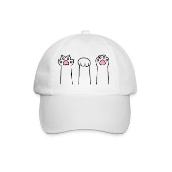 Ciseaux Pierre Papier Patte Patte Jeu Patte Cat Pattes - Casquette classique - blanc/blanc - Devant