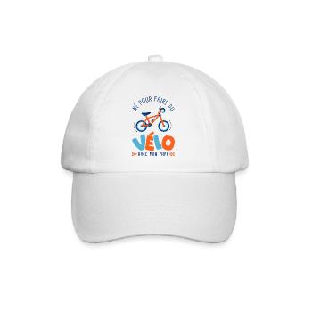 Né pour faire du vélo avec papa – Body Bébé Bio - Casquette classique - blanc/blanc - Devant