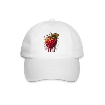 Zweifarbige tropfende Himbeere - Baseballkappe - Weiß/Weiß - Vorne