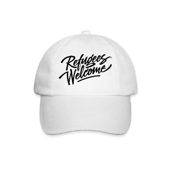 Refugees Welcome Logo - Baseballkappe - Weiß/Weiß - Vorne