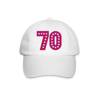 70. 70 ANS. 70e ANNIVERSAIRE. ANNIVERSAIRE 70 ANS. - Casquette classique - blanc/blanc - Devant