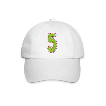 5. 5 ANS. 5e ANNIVERSAIRE. ANNIVERSAIRE 5 ANS - Casquette classique - blanc/blanc - Devant