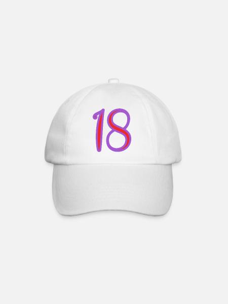 18. 18 ANS. 18e ANNIVERSAIRE. ANNIVERSAIRE 18 ANS. - Casquette classique - blanc/blanc