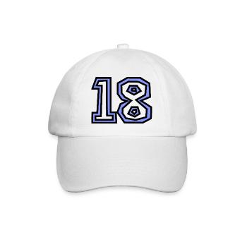 18. 18 ANS. 18e ANNIVERSAIRE. ANNIVERSAIRE 18 ANS. - Casquette classique - blanc/blanc - Devant