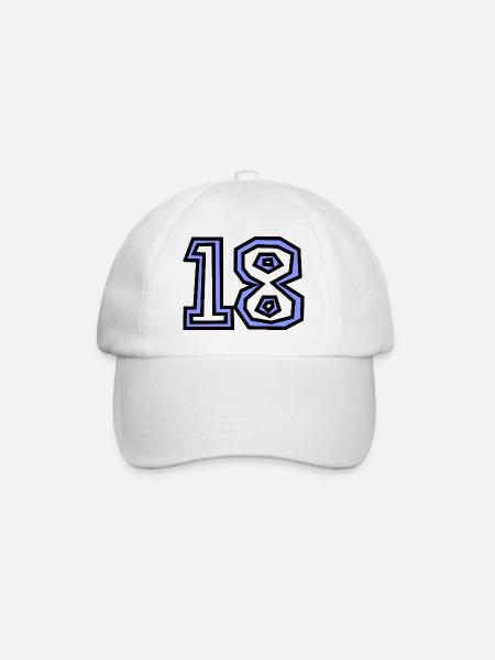 18. 18 ANS. 18e ANNIVERSAIRE. ANNIVERSAIRE 18 ANS. - Casquette classique - blanc/blanc