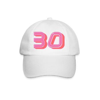 30. 30 ANS. 30e ANNIVERSAIRE. ANNIVERSAIRE 30 ANS. - Casquette classique - blanc/blanc - Devant