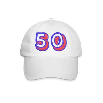 50. 50 YEARS. 50th ANNIVERSARY. 50TH ANNIVERSARY. - Baseball Cap - white/white - Front