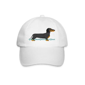 Dachshund Picture - Baseball Cap - white/white - Front