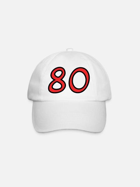 80. 80 ANS. 80e ANNIVERSAIRE. ANNIVERSAIRE 80 ANS. - Casquette classique - blanc/blanc
