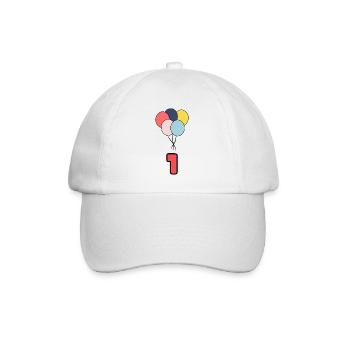 1. 1 AN. 1er ANNIVERSAIRE. ANNIVERSAIRE 1 AN - Casquette classique - blanc/blanc - Devant