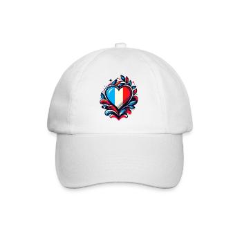 Coeur drapeau Français - Casquette classique - blanc/blanc - Devant
