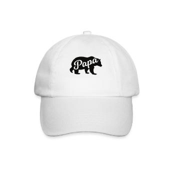 Vater Bär – Geschenk für Väter - Baseballkappe - Weiß/Weiß - Vorne