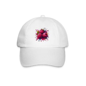 Himbeeren-Farbexplosion - Baseballkappe - Weiß/Weiß - Vorne