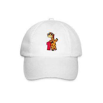 1. Geburtstag Giraffe 1.Klasse Geschenk - Baseballkappe - Weiß/Weiß - Vorne