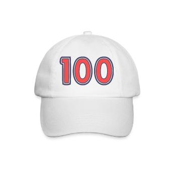 100. 100 JAHRE. 100-JÄHRIGES JUBILÄUM - Baseballkappe - Weiß/Weiß - Vorne