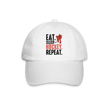 Silhouette du joueur de hockey rouge - Casquette classique - blanc/blanc - Devant