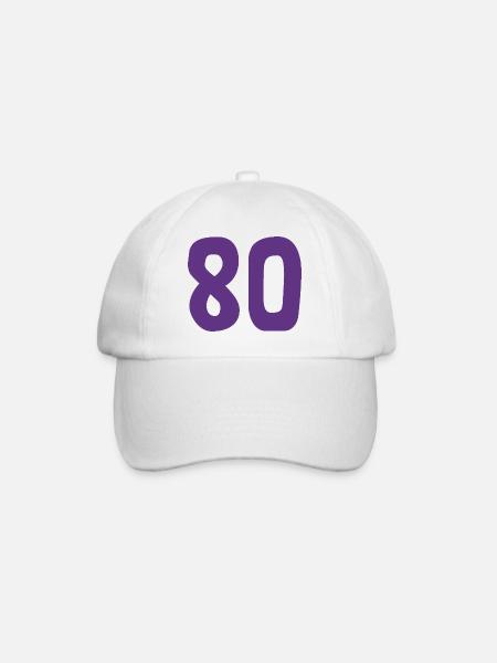 80. 80 ANS. 80e ANNIVERSAIRE. ANNIVERSAIRE 80 ANS. - Casquette classique - blanc/blanc