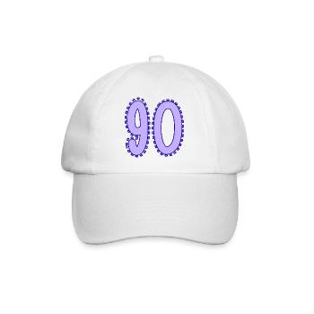 90. 90 ANS. 90e ANNIVERSAIRE. ANNIVERSAIRE 90 ANS. - Casquette classique - blanc/blanc - Devant