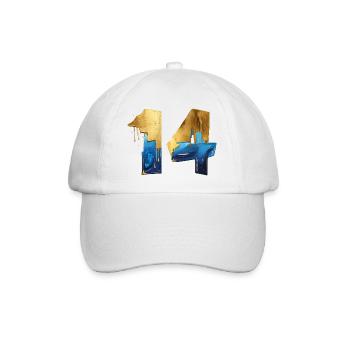 NR. 14 NUMMER 14 COOL 14. GEBURTSTAG - Baseballkappe - Weiß/Weiß - Vorne