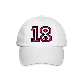 18. 18 ANS. 18e ANNIVERSAIRE. ANNIVERSAIRE 18 ANS. - Casquette classique - blanc/blanc - Devant