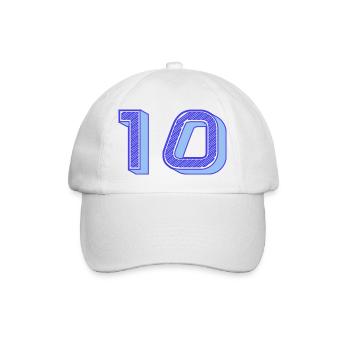 10. 10 ANS. 10e ANNIVERSAIRE. ANNIVERSAIRE 10 ANS. - Casquette classique - blanc/blanc - Devant