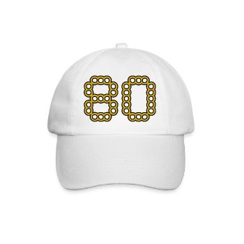 80. 80 ANS. 80e ANNIVERSAIRE. ANNIVERSAIRE 80 ANS. - Casquette classique - blanc/blanc - Devant