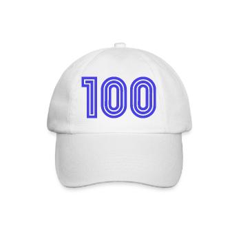 100. 100 YEARS. 100th ANNIVERSARY. BIRTHDAY 100 - Baseball Cap - white/white - Front