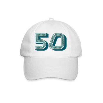 50. 50 YEARS. 50th ANNIVERSARY. 50TH ANNIVERSARY. - Baseball Cap - white/white - Front