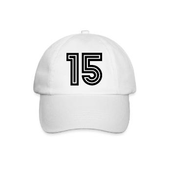 15. 15 ANS. 15e ANNIVERSAIRE. ANNIVERSAIRE 15 ANS. - Casquette classique - blanc/blanc - Devant