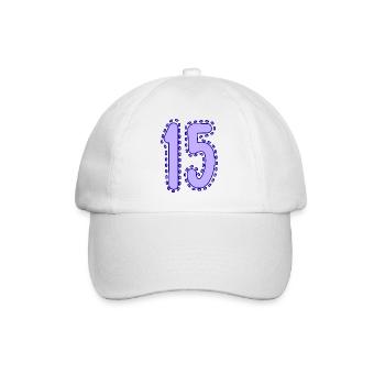 15. 15 ANS. 15e ANNIVERSAIRE. ANNIVERSAIRE 15 ANS. - Casquette classique - blanc/blanc - Devant