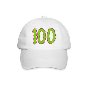 100. 100 YEARS. 100th ANNIVERSARY. BIRTHDAY 100 - Baseball Cap - white/white - Front