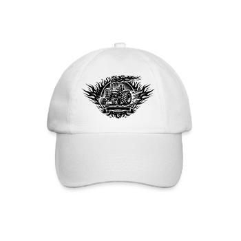 Tractor Pulling Logo - Baseball Cap - white/white - Front