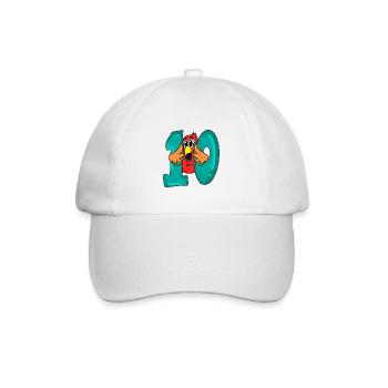 10 anniversaire - oiseau perroquet avec le numéro 10 - Casquette classique - blanc/blanc - Devant