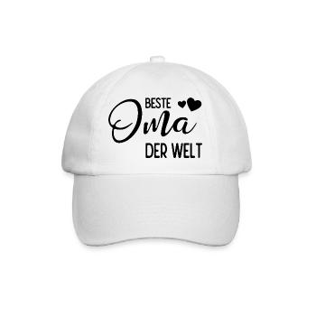 Beste Oma der Welt - Baseballkappe - Weiß/Weiß - Vorne