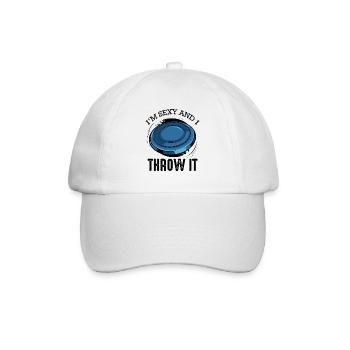 Discgolf Spruch Lustig Wortspiel Frisbee Geschenk - Baseballkappe - Weiß/Weiß - Vorne