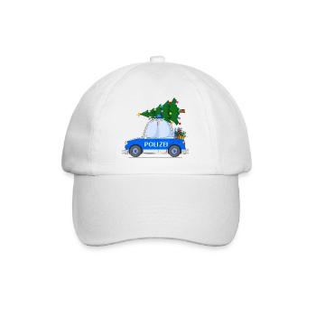 Polizeiauto Weihnachten - Baseballkappe - Weiß/Weiß - Vorne