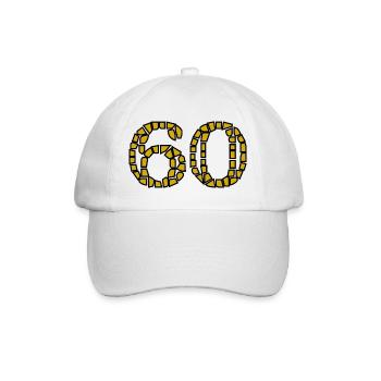 60. 60 ANS. 60e ANNIVERSAIRE. ANNIVERSAIRE 60 ANS. - Casquette classique - blanc/blanc - Devant