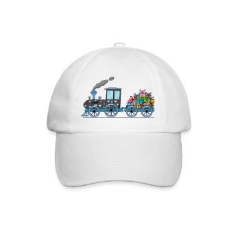 Children's train railway with trailer - Baseball Cap - white/white - Front