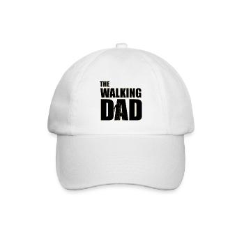 Der wandelnde Papa (schwarz) Kontur Gold - Baseballkappe - Weiß/Weiß - Vorne