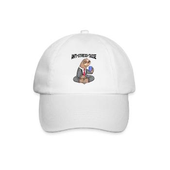 Anti Stress Tasse Faultier Kaffee Büroleben - Baseballkappe - Weiß/Weiß - Vorne